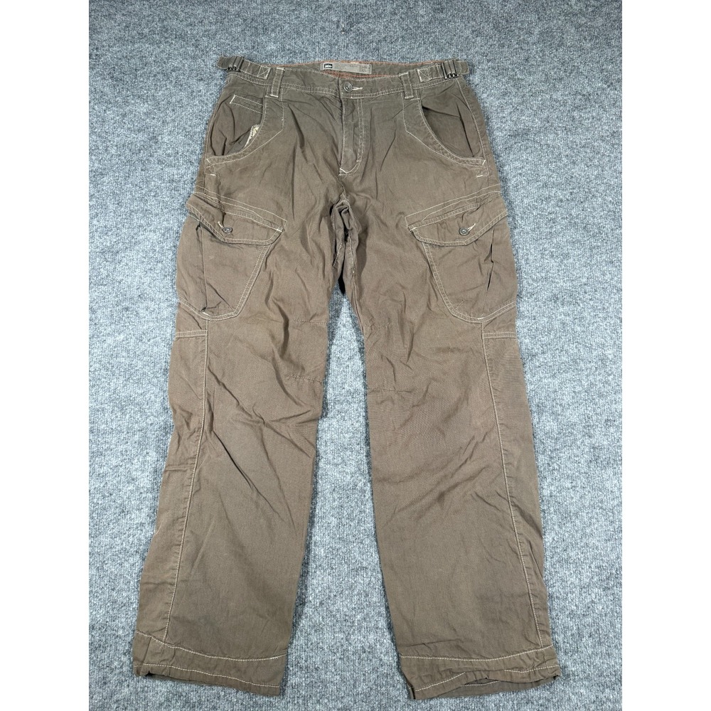 REI Cargo Pants Mens 34x32 Brown Cotton Blend Hiking Utility Outdoor Workwear